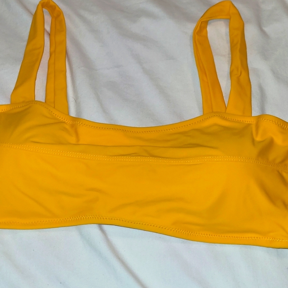New- Sunshine yellow swim top size Large